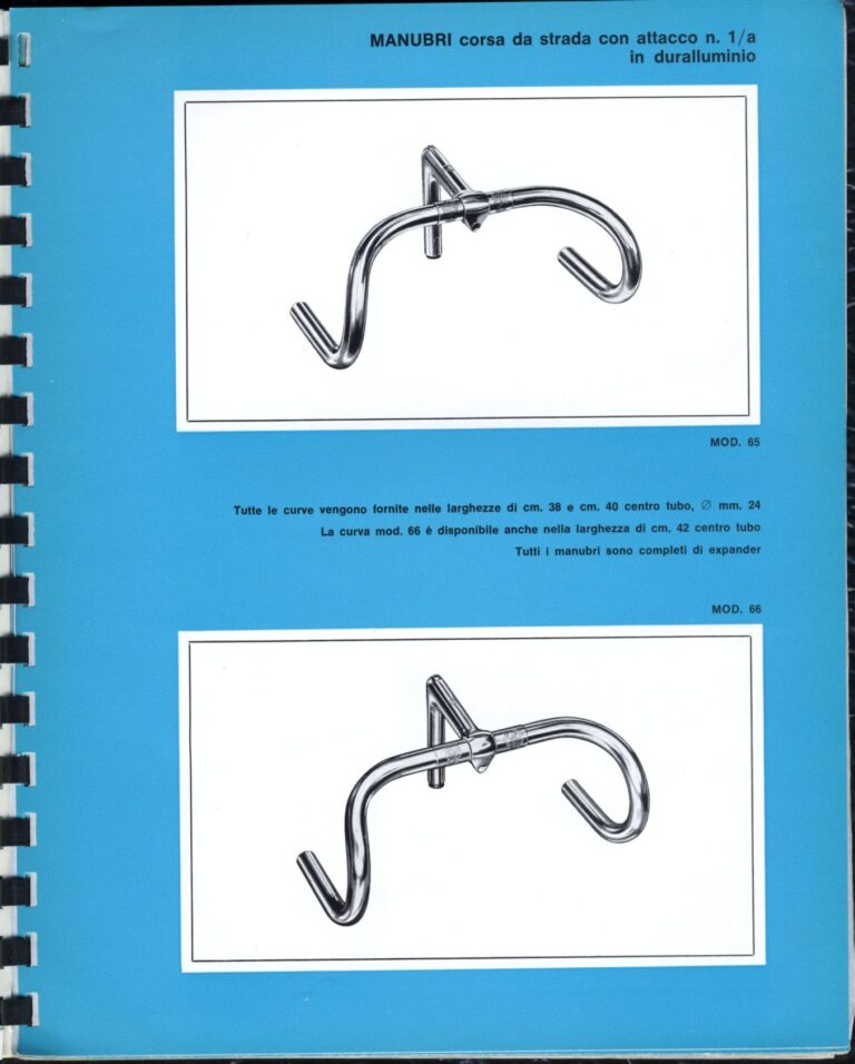 Cinelli Catalog — The Supercorsa Bicycle, Handlebars and Stems, Unicanitor Saddles and the M-71 Pedal — page 12 of 49