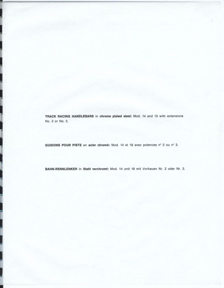 Cinelli Catalog — The Supercorsa Bicycle, Handlebars and Stems, Unicanitor Saddles and the M-71 Pedal — page 13 of 49