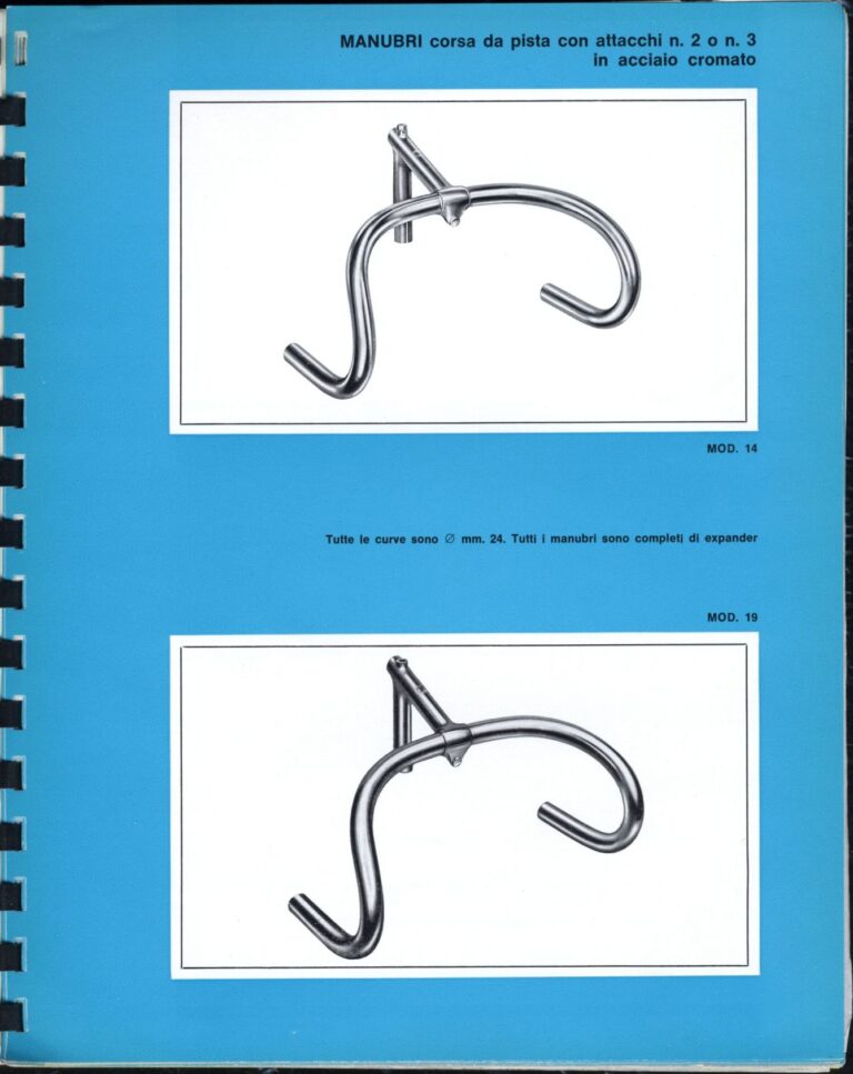 Cinelli Catalog — The Supercorsa Bicycle, Handlebars and Stems, Unicanitor Saddles and the M-71 Pedal — page 14 of 49