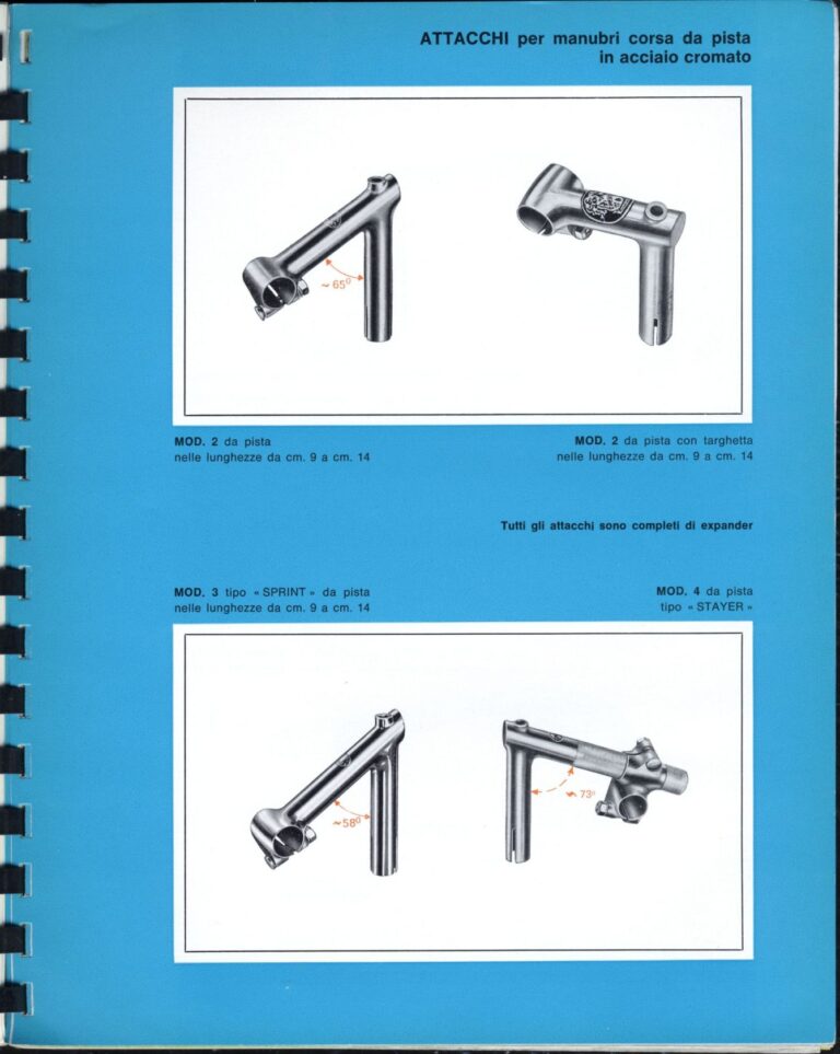 Cinelli Catalog — The Supercorsa Bicycle, Handlebars and Stems, Unicanitor Saddles and the M-71 Pedal — page 23 of 49