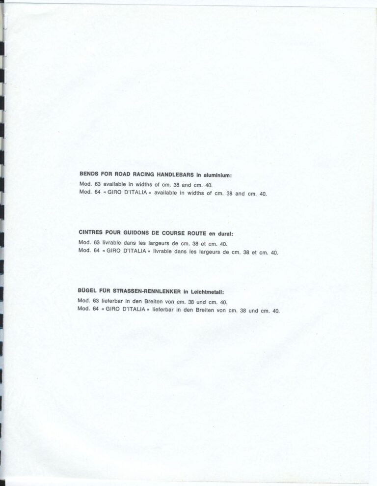 Cinelli Catalog — The Supercorsa Bicycle, Handlebars and Stems, Unicanitor Saddles and the M-71 Pedal — page 24 of 49