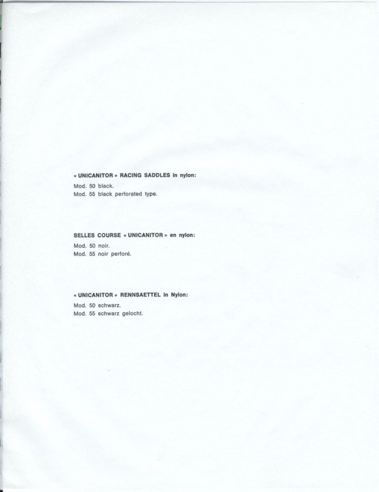 Cinelli Catalog — The Supercorsa Bicycle, Handlebars and Stems, Unicanitor Saddles and the M-71 Pedal — page 30 of 49