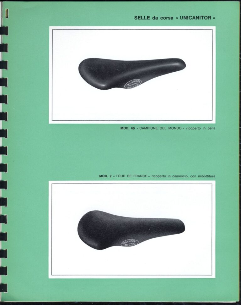 Cinelli Catalog — The Supercorsa Bicycle, Handlebars and Stems, Unicanitor Saddles and the M-71 Pedal — page 33 of 49