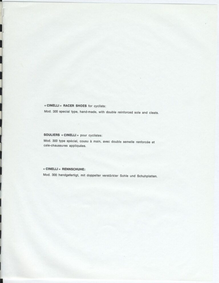 Cinelli Catalog — The Supercorsa Bicycle, Handlebars and Stems, Unicanitor Saddles and the M-71 Pedal — page 42 of 49