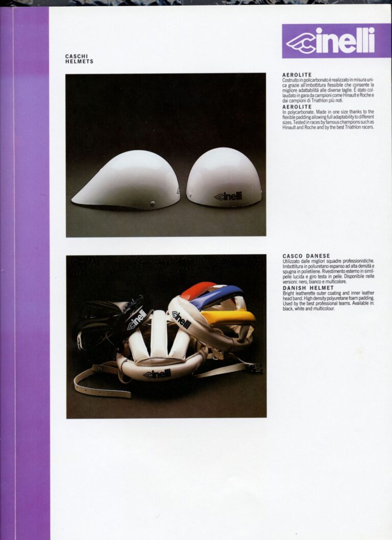 Cinelli Laser Catalog — The Laser America, Crono Strada and Rivoluzione Pista, with Helmets, Saddles, Bars, Stems and the M-71 Pedal — page 5 of 18