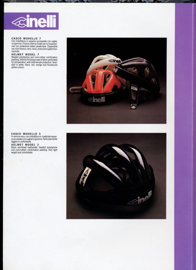 Cinelli Laser Catalog — The Laser America, Crono Strada and Rivoluzione Pista, with Helmets, Saddles, Bars, Stems and the M-71 Pedal — page 6 of 18
