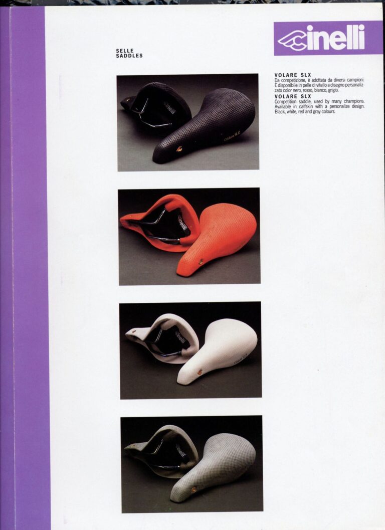 Cinelli Laser Catalog — The Laser America, Crono Strada and Rivoluzione Pista, with Helmets, Saddles, Bars, Stems and the M-71 Pedal — page 7 of 18
