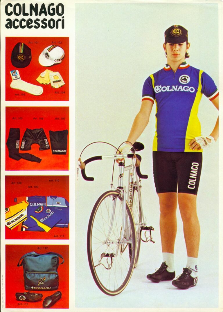 Colnago Catalog Sheets — Export, Saronni Giro d’Italia, Mexico Oro, International, Roger de Vlaeminck, Mexico and Super, with Accessories — page 9 of 9