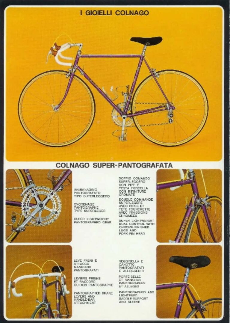 Colnago Folder — La Bicicletta dei Campioni: the Super-Pantografata and the Eddy Merckx Racing Bicycle (Black Cover, Three Pages) — page 2 of 3