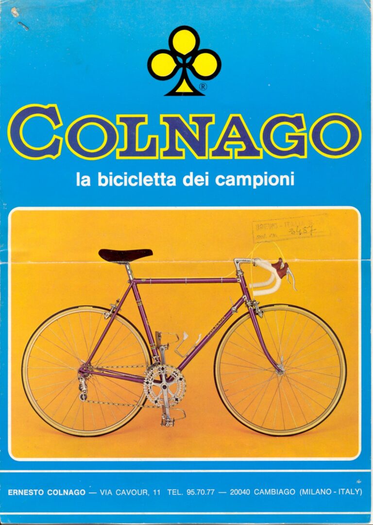 Colnago Folder — La Bicicletta dei Campioni: the Super-Pantografata and the Eddy Merckx Racing Bicycle (Blue Cover) — page 1 of 4