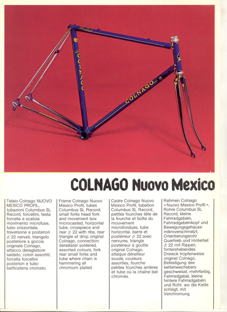 Colnago Frameset Sheets — Nuovo Mexico Profil and Super — page 1 of 2