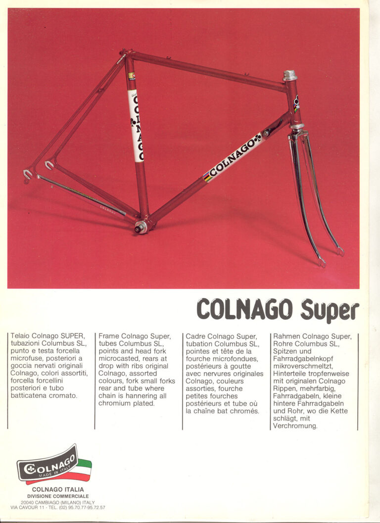 Colnago Frameset Sheets — Nuovo Mexico Profil and Super — page 2 of 2