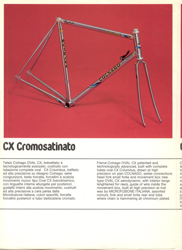 Colnago Oval CX Folder — L’Evoluzione della Meccanica e della Tecnica: CX Cromosatinato and CX Cromovelato — page 2 of 4