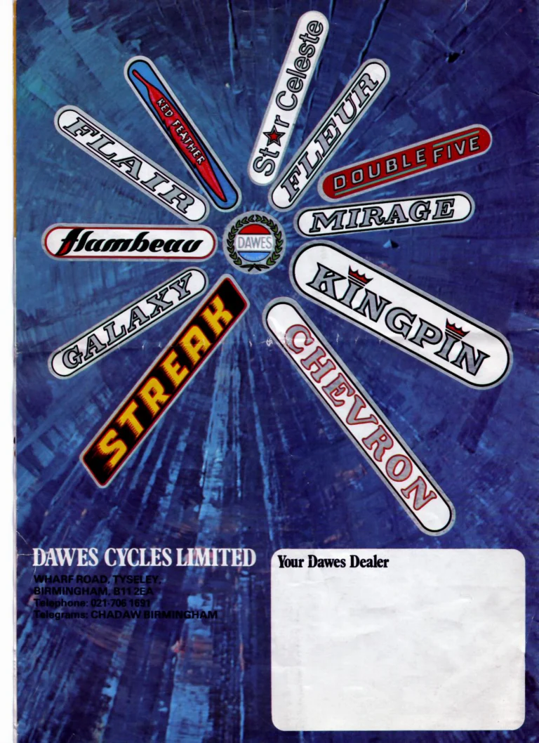 Dawes Catalog (Undated) — Get Your Pleasure out of Dawes: Kingpin, Flair, Double Five, Flambeau, Fleur, Galaxy, Star Celeste, Streak, Mirage and Chevron, with the Specification — page 8 of 8