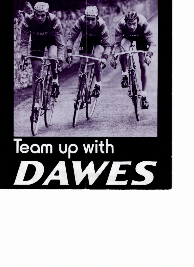Dawes Leaflet (Undated) — Team up with Dawes: the Double Blue, Mirage, Echelon, Super Galaxy, Galaxy GT, Galaxy, Emblem, Fleur, Velo Sprint, Merit, Five Star, Flair and Kingpin — page 1 of 6