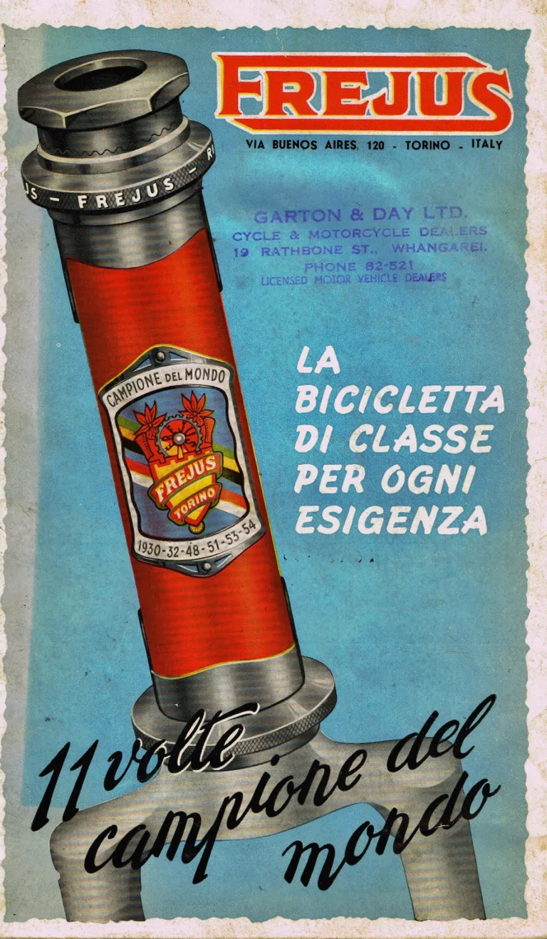 Frejus Catalog of about 1961 — La Bicicletta di Classe per Ogni Esigenza, and the Professionel Road Model — page 1 of 2