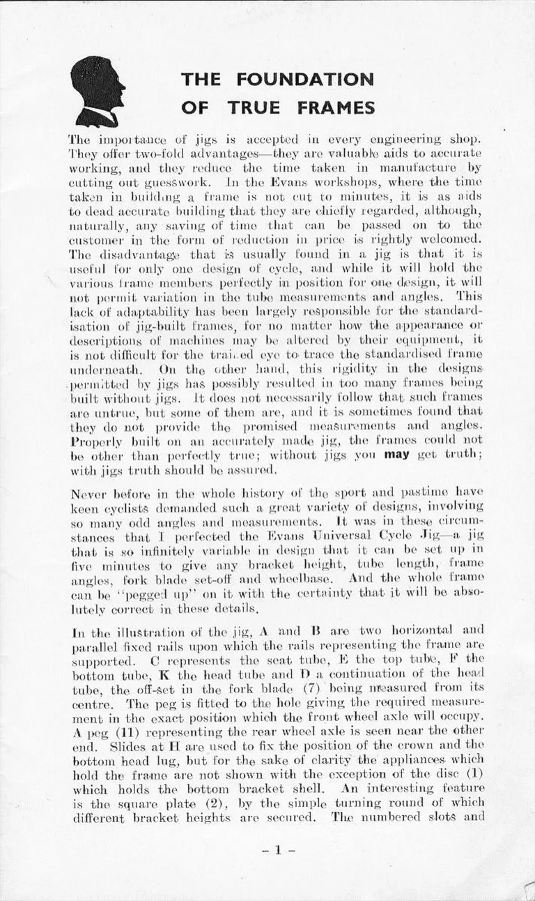 F. W. Evans Catalog (Undated, 1935 or Later) — The Cycle Engineer: Made-to-Measure Racing and Touring Cycles, Tandems, Frames and Wheels — page 3 of 26