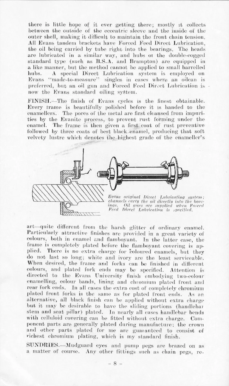 F. W. Evans Catalog (Undated, 1935 or Later) — The Cycle Engineer: Made-to-Measure Racing and Touring Cycles, Tandems, Frames and Wheels — page 10 of 26