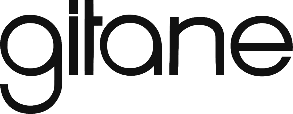 Gitane logo of 1974 to 1977, the name in black lowercase letters