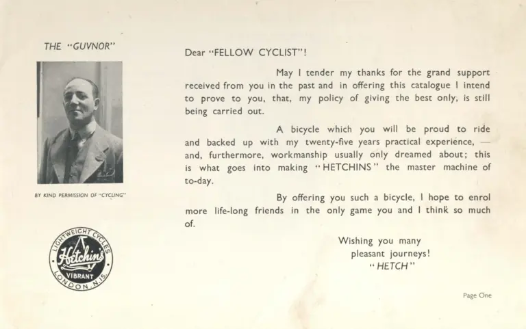 Hetchins Catalog — Super Special, Six Day, Massed Start and Toni Merkens Models, Prices Including Purchase Tax — page 3 of 16