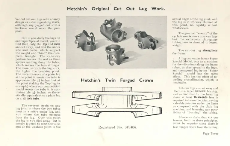 Hetchins Catalog — Super Special, Six Day, Massed Start and Toni Merkens Models, Prices Including Purchase Tax — page 5 of 16