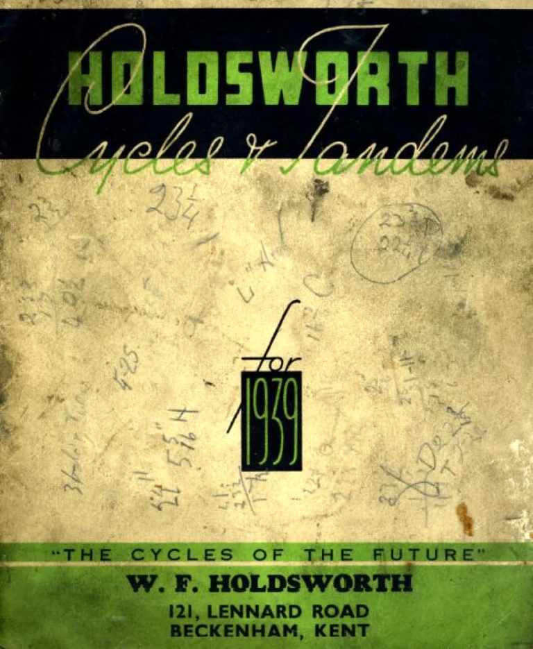 Holdsworth 1939 Catalog — Cycles and Tandems for 1939: La Quelda Club, Modele Milanais, L'Internationale, Super Rapide, Roi-de-Velo and Empire Champion Path — page 1 of 26