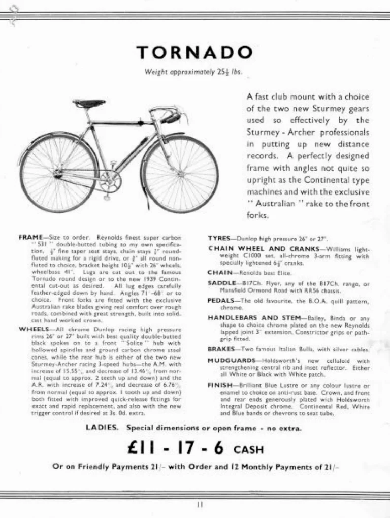 Holdsworth 1939 Catalog — Cycles and Tandems for 1939: La Quelda Club, Modele Milanais, L'Internationale, Super Rapide, Roi-de-Velo and Empire Champion Path — page 12 of 26