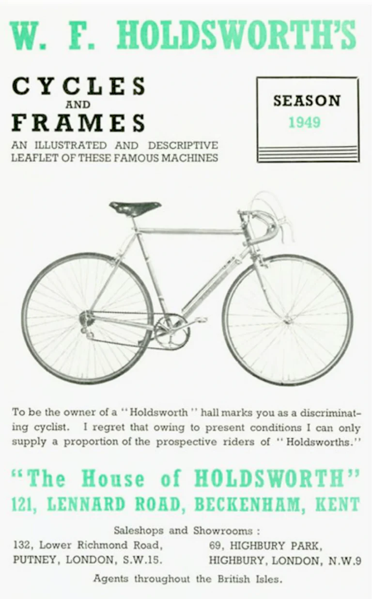 Holdsworth 1949 Catalog — Cycles and Frames, Season 1949: the La Quelda, Cyclone and Cyclone-de-Luxe Frames, the La Quelda Special Club and Flyer — page 1 of 8