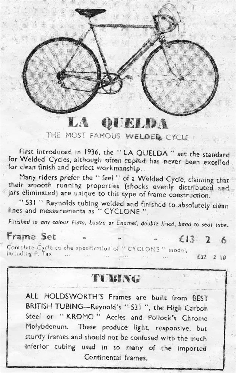 Holdsworth 1953 Catalog — Cyclone, La Quelda, Hurricane, Tornado, Typhoon, Whirlwind, Zephyr and Roi de Velo — page 4 of 11