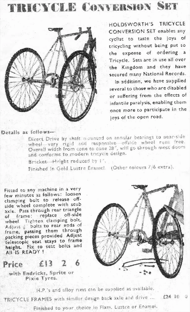 Holdsworth 1953 Catalog — Cyclone, La Quelda, Hurricane, Tornado, Typhoon, Whirlwind, Zephyr and Roi de Velo — page 7 of 11