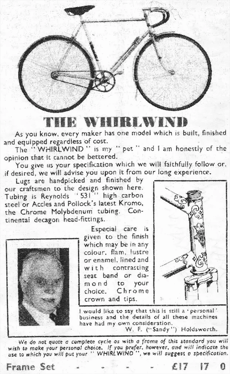Holdsworth 1953 Catalog — Cyclone, La Quelda, Hurricane, Tornado, Typhoon, Whirlwind, Zephyr and Roi de Velo — page 9 of 11