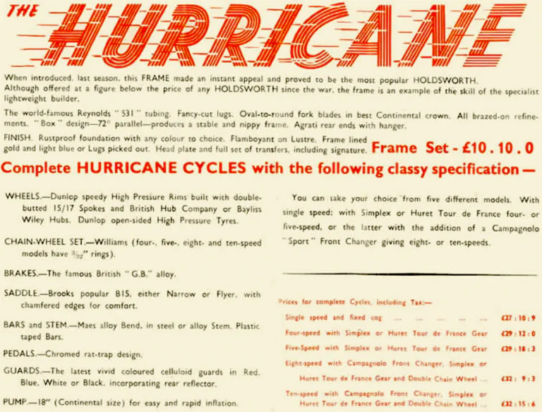 Holdsworth 1957 Catalog — The Mark of Quality: the Typhoon, Cyclone, Monsoon, Zephyr, Hurricane and Whirlwind, with Five Reasons to Select a Holdsworth — page 7 of 10
