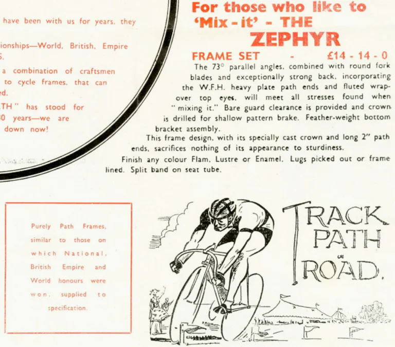 Holdsworth 1958 Catalog — The Mark of Quality: the Typhoon, Cyclone, Monsoon, Zephyr, Hurricane, Whirlwind and the Tricycle Conversion Set — page 6 of 11