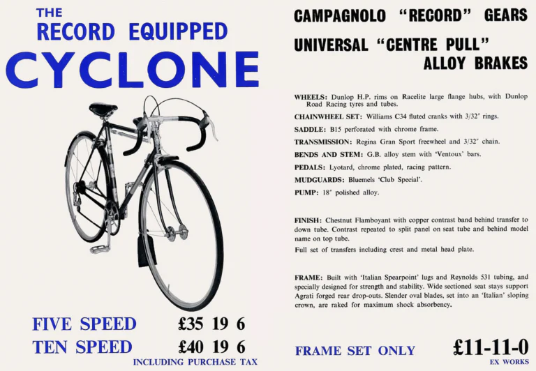 Holdsworth 1966 Catalog — The Record Equipped Cyclone, the Mistral for the Connoisseur and the Clubman's Typhoon — page 2 of 5
