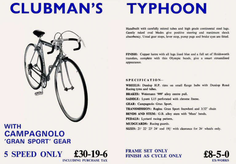 Holdsworth 1966 Catalog — The Record Equipped Cyclone, the Mistral for the Connoisseur and the Clubman's Typhoon — page 4 of 5