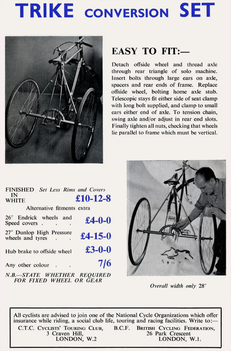 Holdsworth 1966 Catalog — The Record Equipped Cyclone, the Mistral for the Connoisseur and the Clubman's Typhoon — page 5 of 5