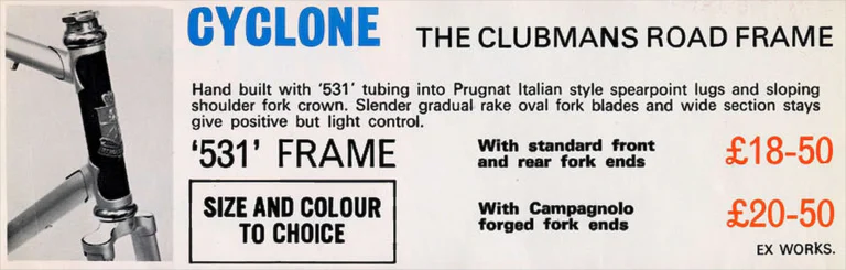 Holdsworth 1972 Catalog — Cycles and Frames: the Cyclone, Equipe, Mistral, Fastback, Record, the Twelve Speed Road Machine and the 1972 Team — page 2 of 10