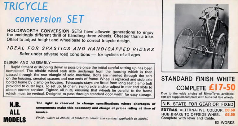 Holdsworth 1972 Catalog — Cycles and Frames: the Cyclone, Equipe, Mistral, Fastback, Record, the Twelve Speed Road Machine and the 1972 Team — page 9 of 10