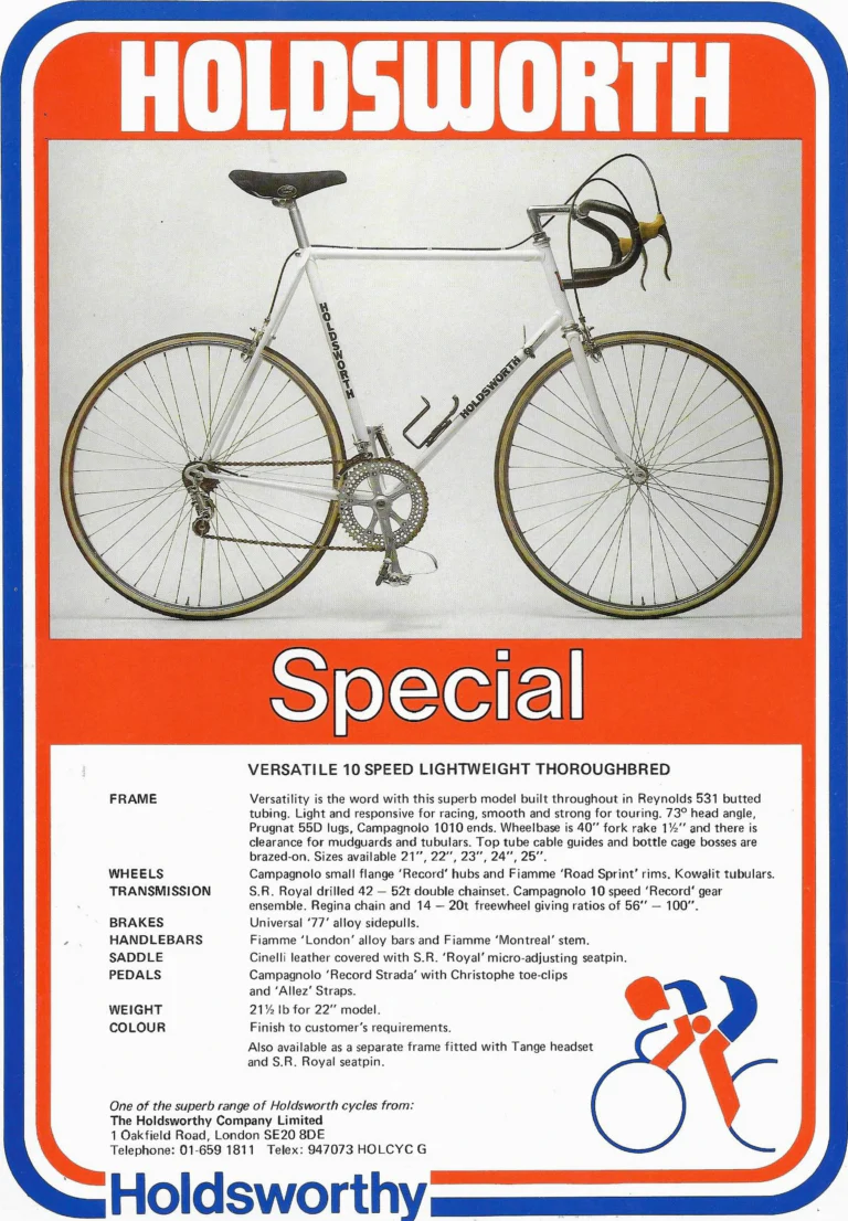 Holdsworth 1980 Sales Leaflet — The Mystique, Equipe, Mistral, Special, Professional SL and Classic, with the Price List of June 1980 — page 4 of 7