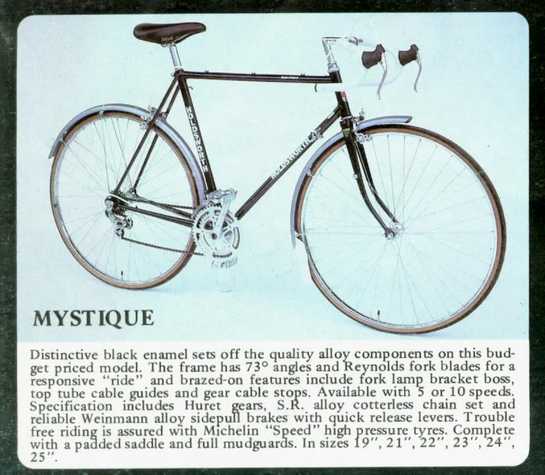 Holdsworth 1981 Catalog — Holdsworthy Fine Bicycles: the Elan, Mistral, Mystique, Special and the Professional Racing Range — page 4 of 7