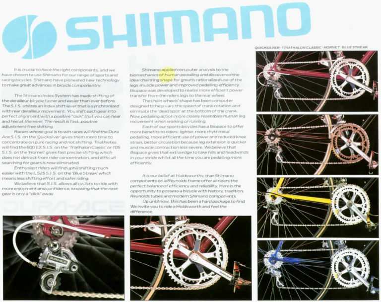 Holdsworth 1987 Catalog — Handbuilt English Bicycles: the Quicksilver, Triathalon Classic, Hornet, Blue Streak and Gemini Tandem — page 5 of 12