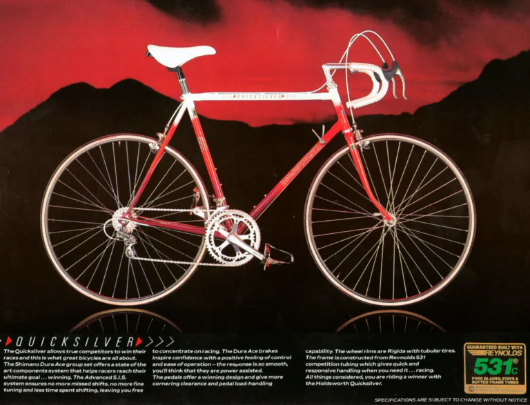 Holdsworth 1987 Catalog — Handbuilt English Bicycles: the Quicksilver, Triathalon Classic, Hornet, Blue Streak and Gemini Tandem — page 6 of 12