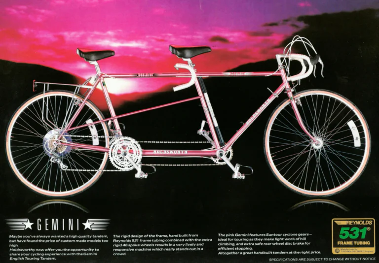 Holdsworth 1987 Catalog — Handbuilt English Bicycles: the Quicksilver, Triathalon Classic, Hornet, Blue Streak and Gemini Tandem — page 10 of 12