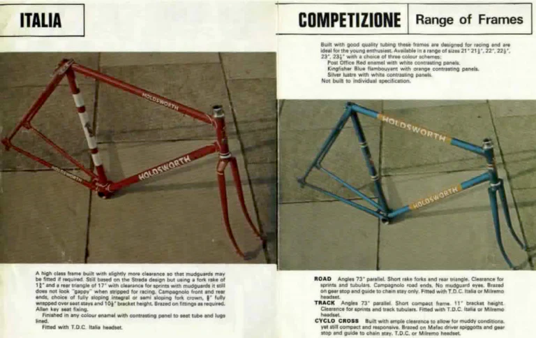 Holdsworth Shop Catalog (Undated) — W. F. Holdsworth Ltd. Cycle Racing Frames: the Professional, Italia, Competizione, Pista, Strada and Cronometro — page 2 of 4