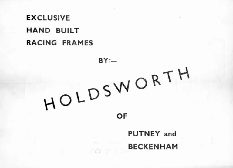 Holdsworth Shop Catalog (Undated, before 1971) — Exclusive Hand Built Racing Frames by Holdsworth of Putney and Beckenham: the Campagnolo Italia Range — page 1 of 3