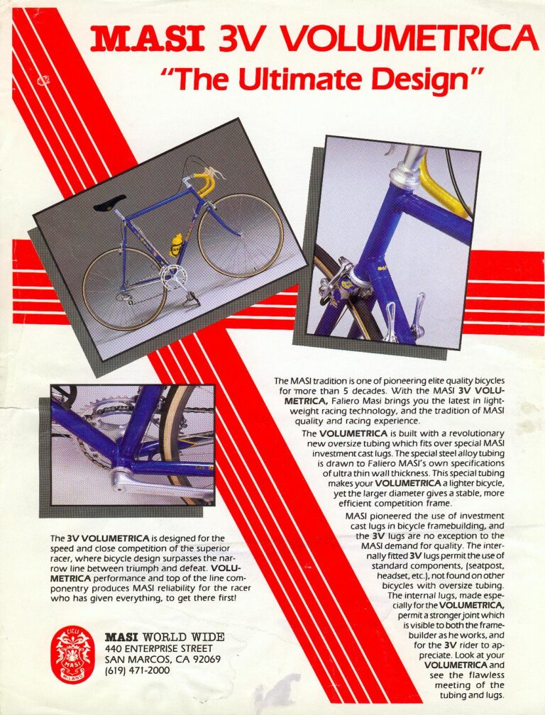 Masi World Wide Sheets — Gran Criterium, 3V Volumetrica and Nuova Strada, with Specifications (San Marcos, California) — page 3 of 6