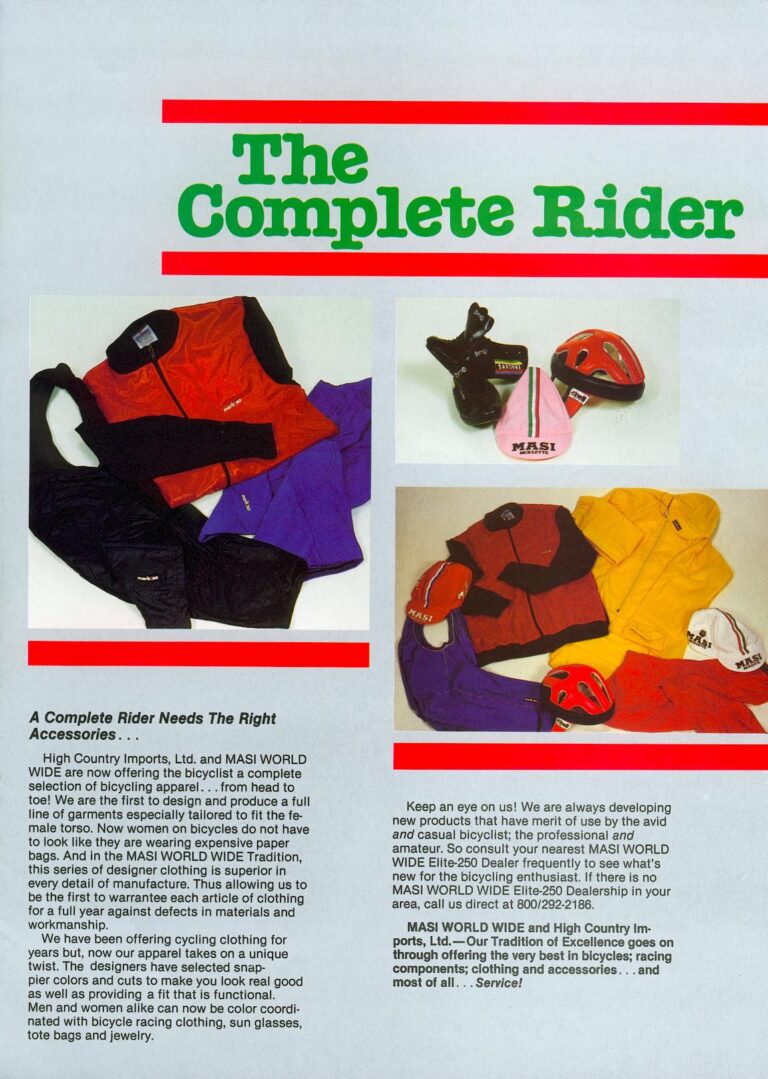 Masi World Wide Catalog — The Tradition of Endurance and Excellence Goes On: Gran Criterium, 3/V Volumetrica and Nuova Strada (High Country Imports) — page 7 of 8