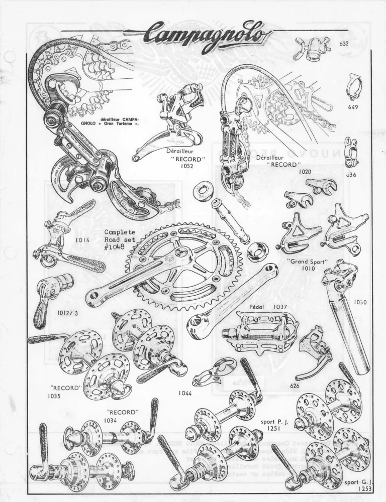 Mel Pinto Catalog — Campagnolo Derailleurs, Cranks, Hubs and Pedals — page 1 of 1