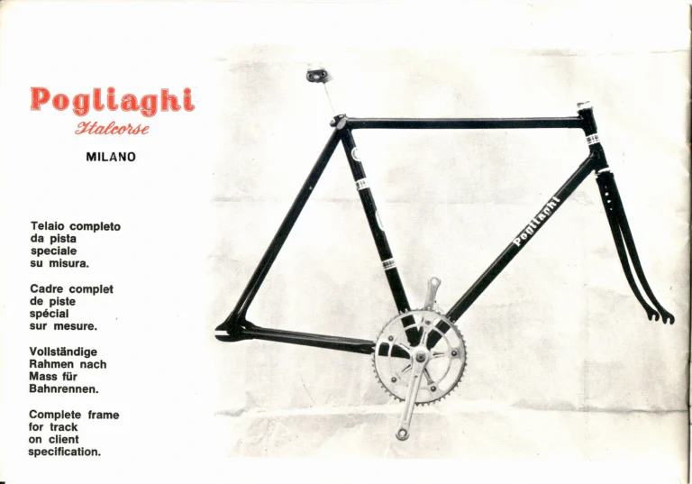 Pogliaghi Italcorse Catalog — Track, Road and Tandem Bicycles, Frames Made to Measure and Home Trainers, Milano — page 18 of 24