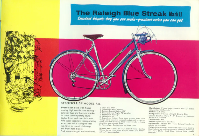 Raleigh Catalog — The Speed Range: Gran Sport, Sprite and Blue Streak Mark II — page 9 of 12